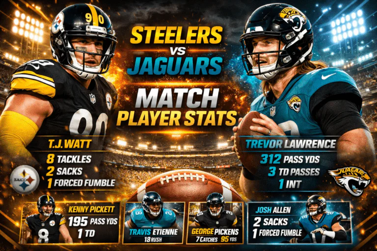 Steelers vs Jaguars Match Player Stats