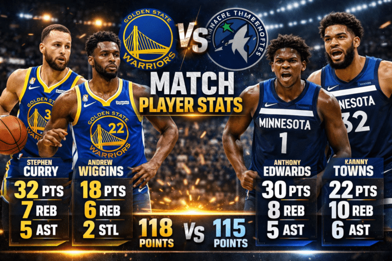 Golden State Warriors vs Timberwolves Match Player Stats