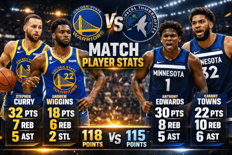 Golden State Warriors vs Timberwolves Match Player Stats