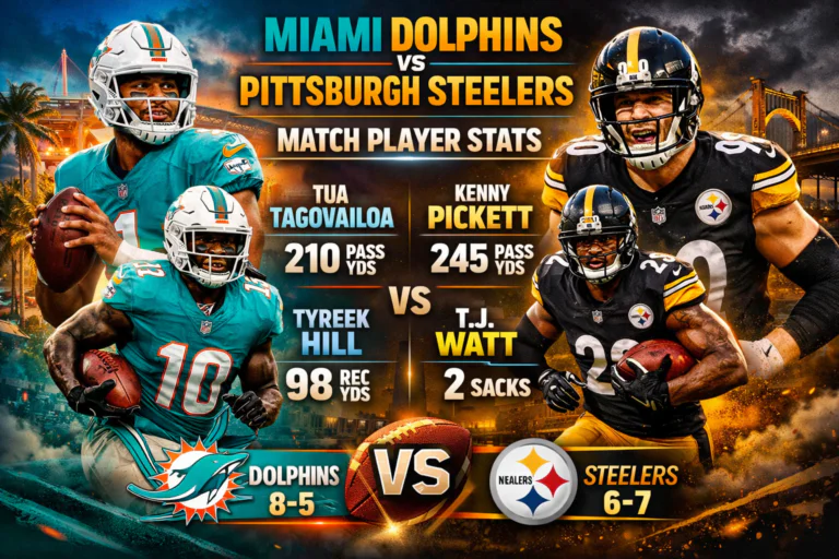 Miami Dolphins vs Pittsburgh Steelers Match Player Stats